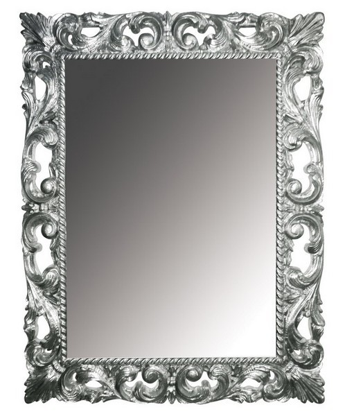 Зеркало прямоугольное, серебро, 97х70 (Массив дерева) 516